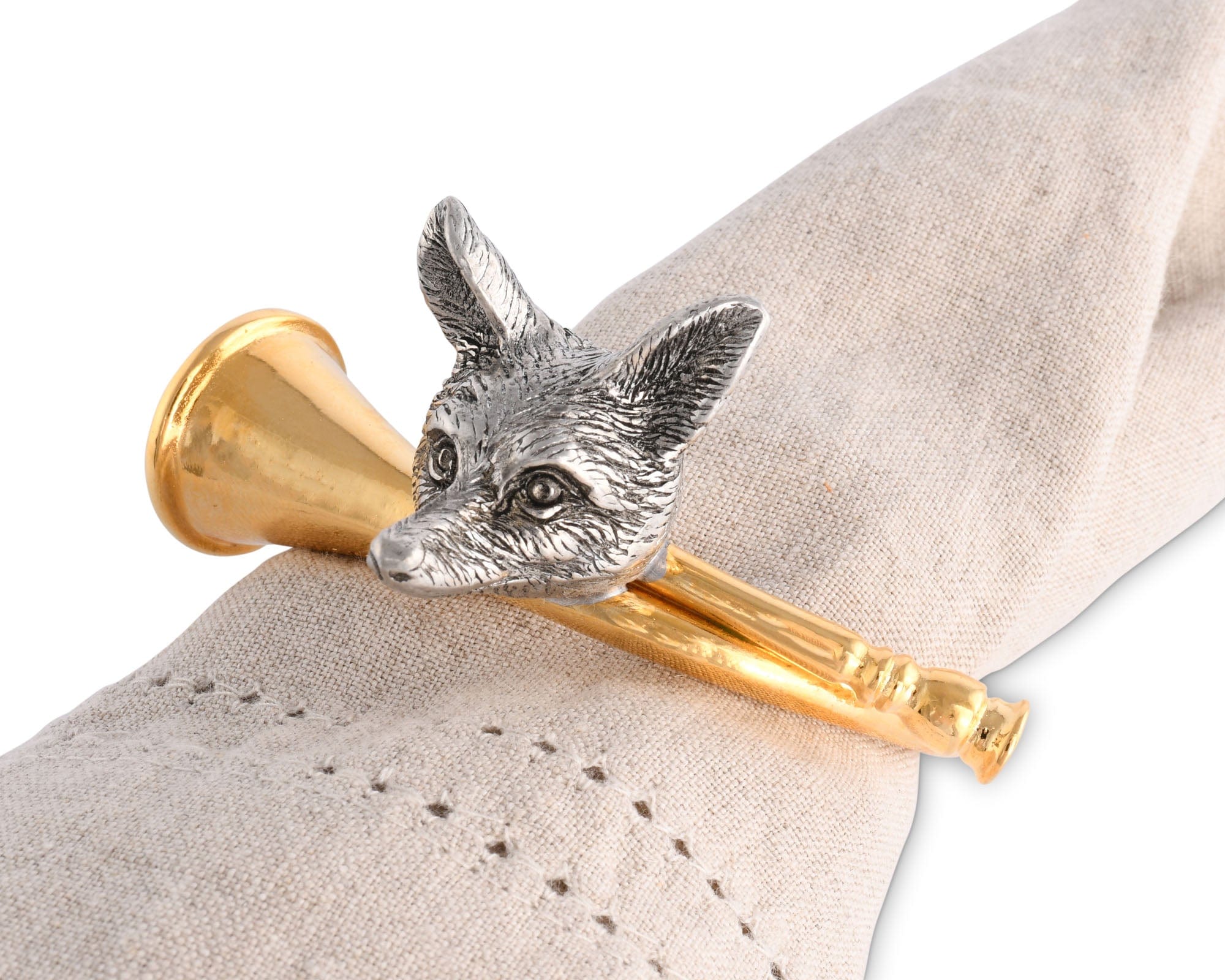 Vagabond House Serveware Vagabond House Golden Hunt Horn Napkin Ring