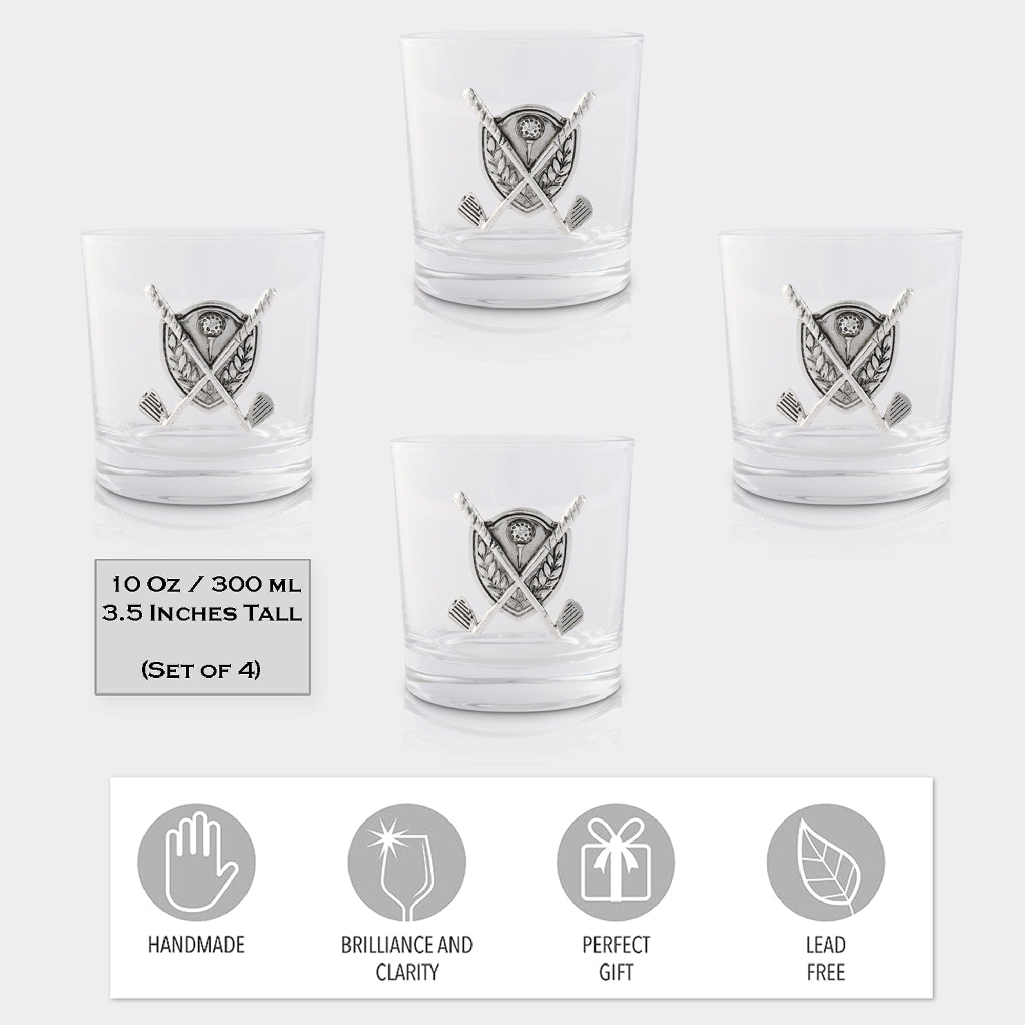 Vagabond House Serveware Vagabond House Golf Bar Glasses Set of 4