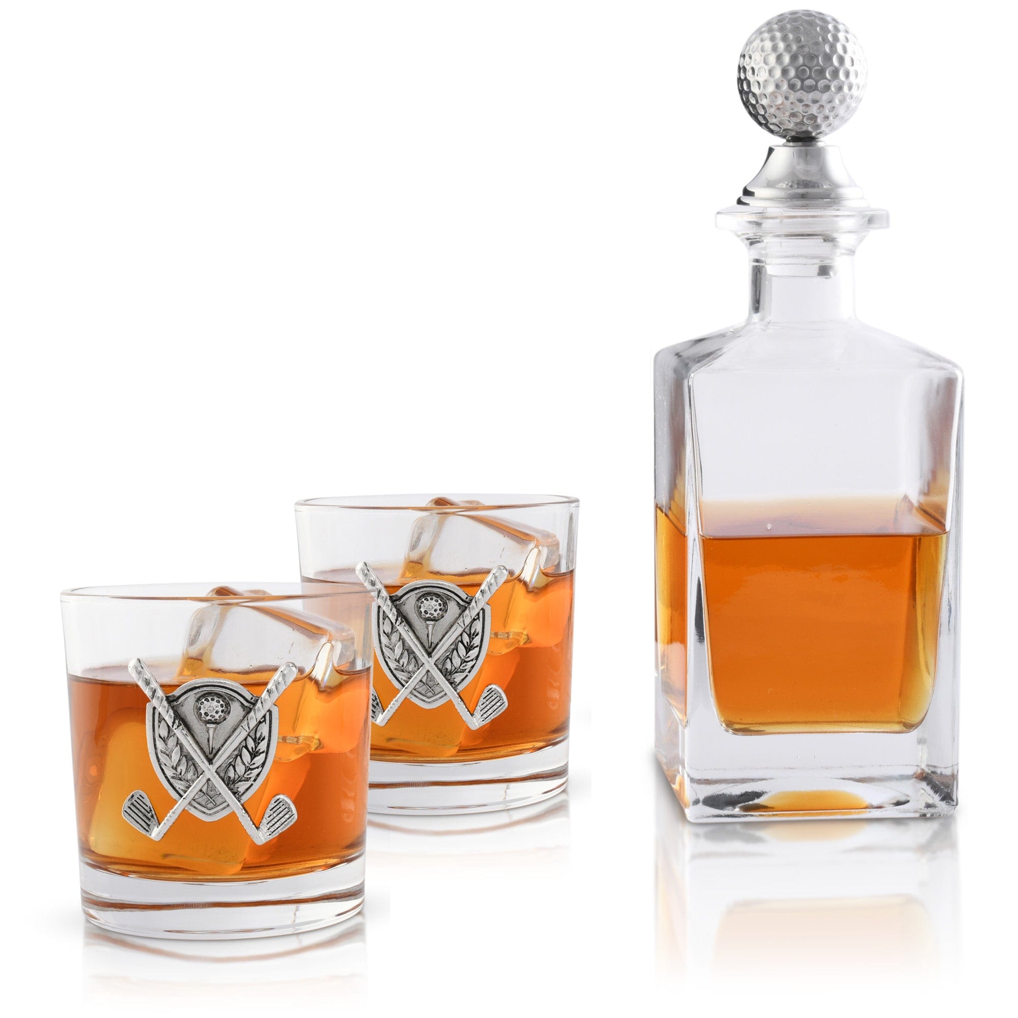 Vagabond House Serveware Vagabond House Golf Decanter Set with Pair Glasses