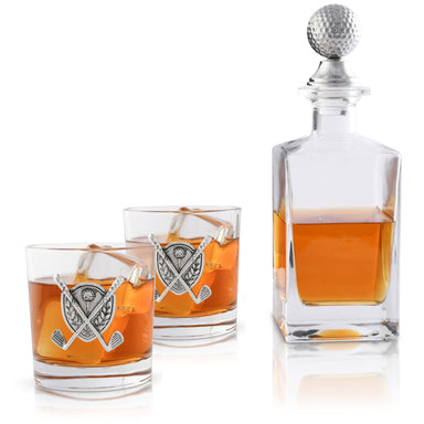 Vagabond House Serveware Vagabond House Golf Decanter Set with Pair Glasses