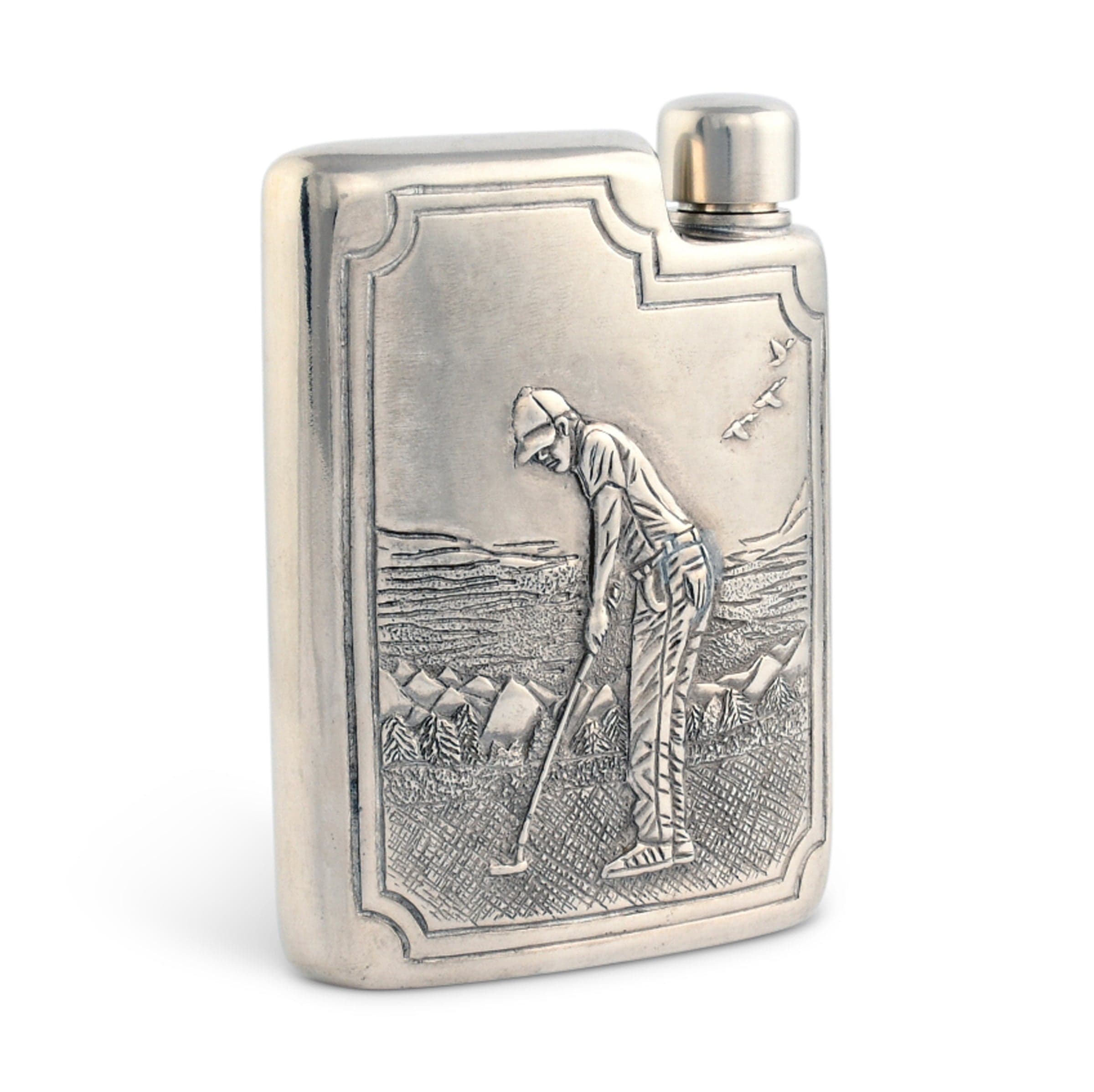 Vagabond House Serveware Vagabond House Golfer Pewter Flask