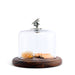 Vagabond House Serveware Vagabond House Honey Bee Glass Covered Cheese Wood Board Wood 6.5" D