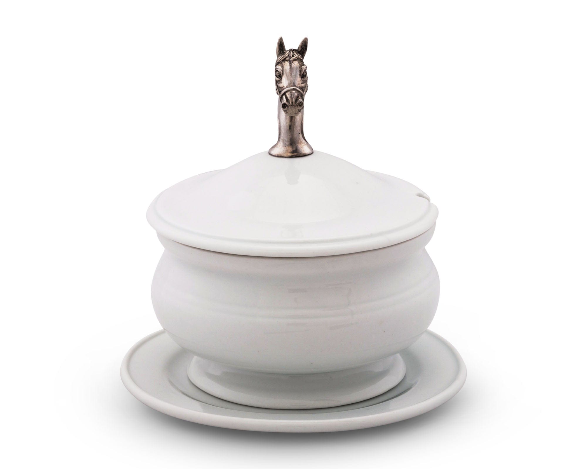 Vagabond House Serveware Vagabond House Horse Head Porcelain Lidded Bowl