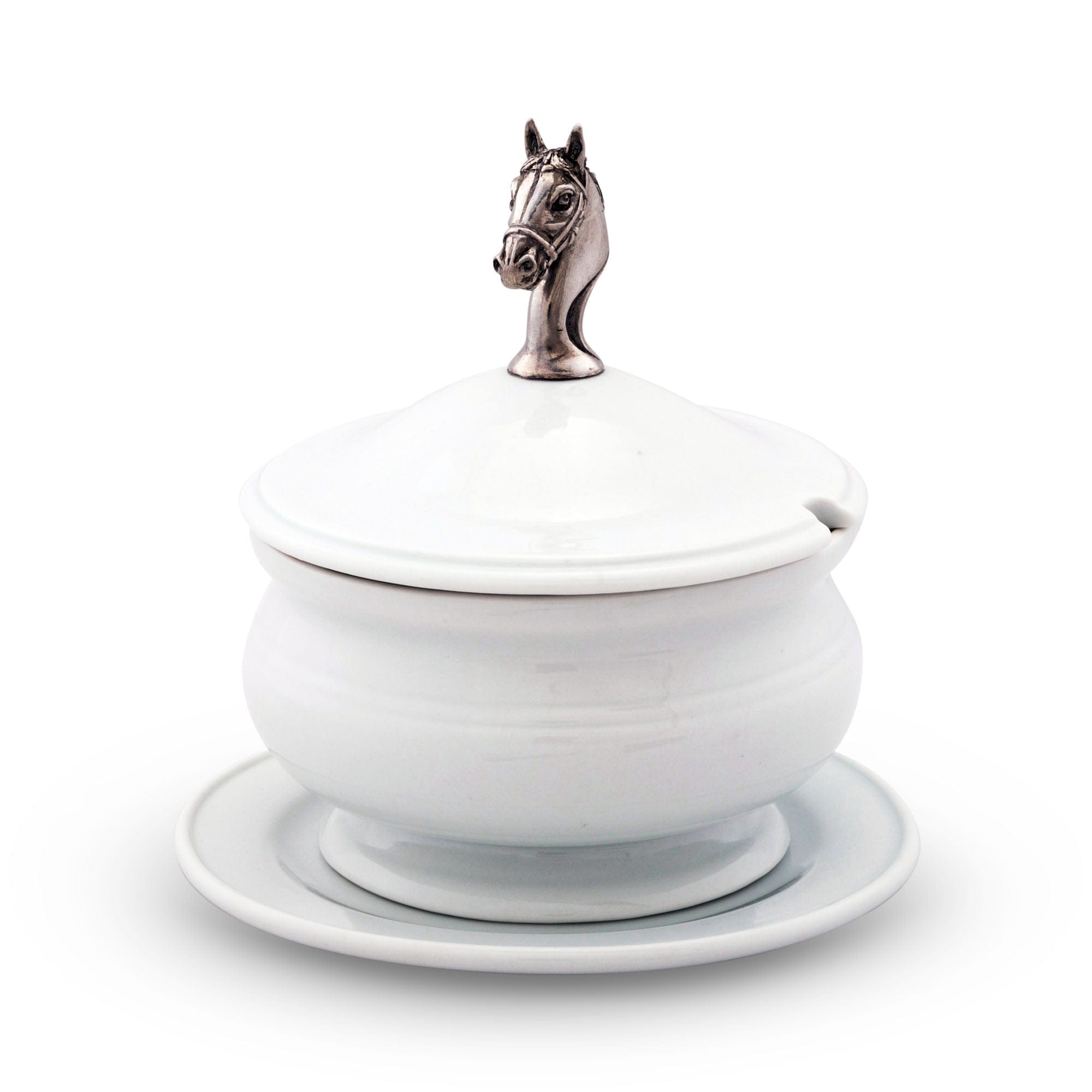 Vagabond House Serveware Vagabond House Horse Head Porcelain Lidded Bowl