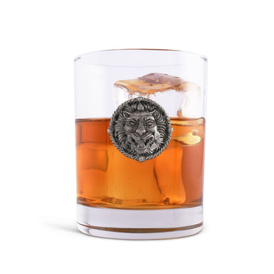 Vagabond House Serveware Vagabond House Lion Head Double Old Fashion Bar Glass