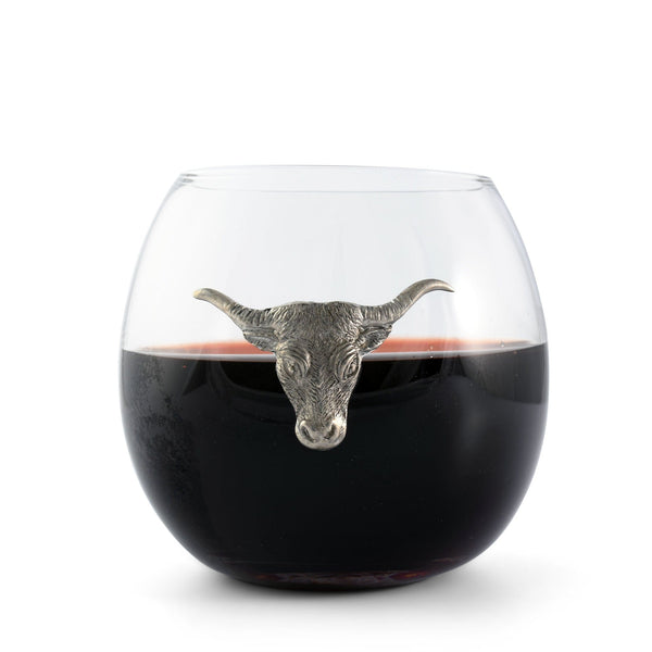 Vagabond House Serveware Vagabond House Longhorn Stemless Wine Glass