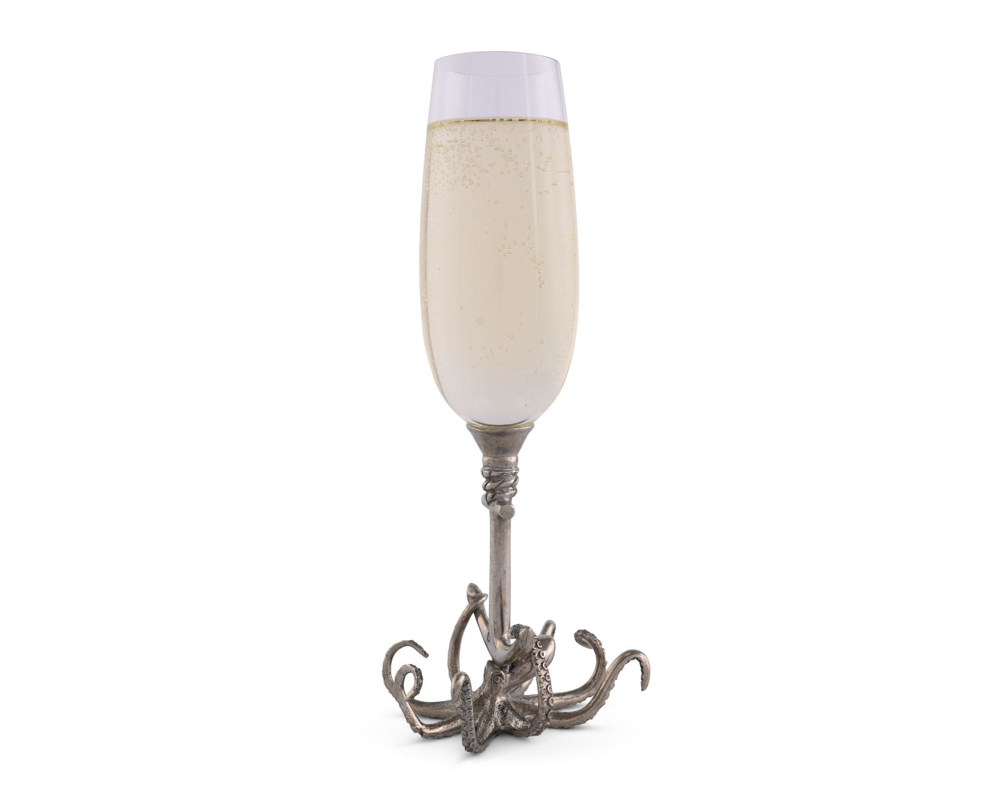 Vagabond House Serveware Vagabond House Octopus Pewter Stem Champagne Flute