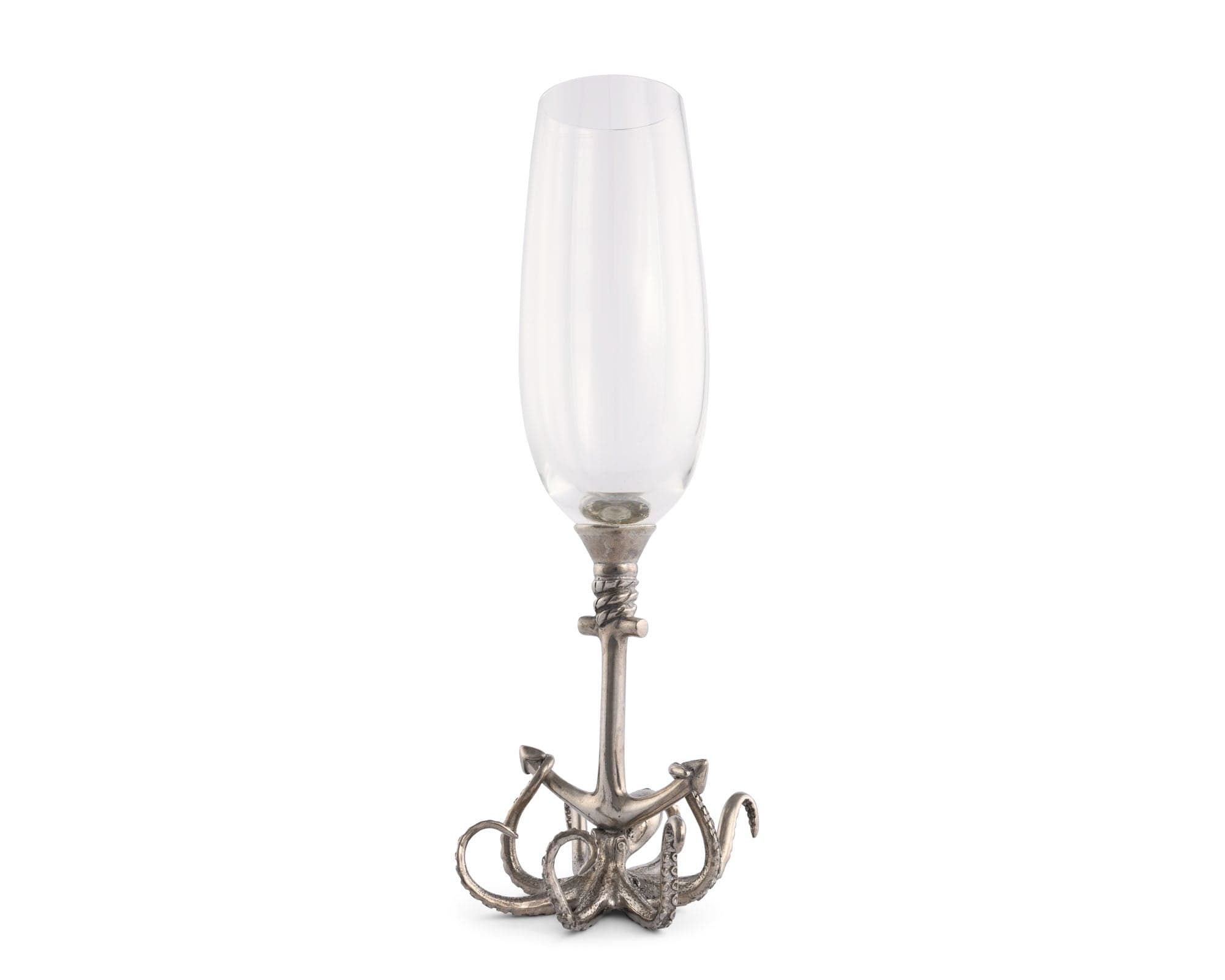 Vagabond House Serveware Vagabond House Octopus Pewter Stem Champagne Flute