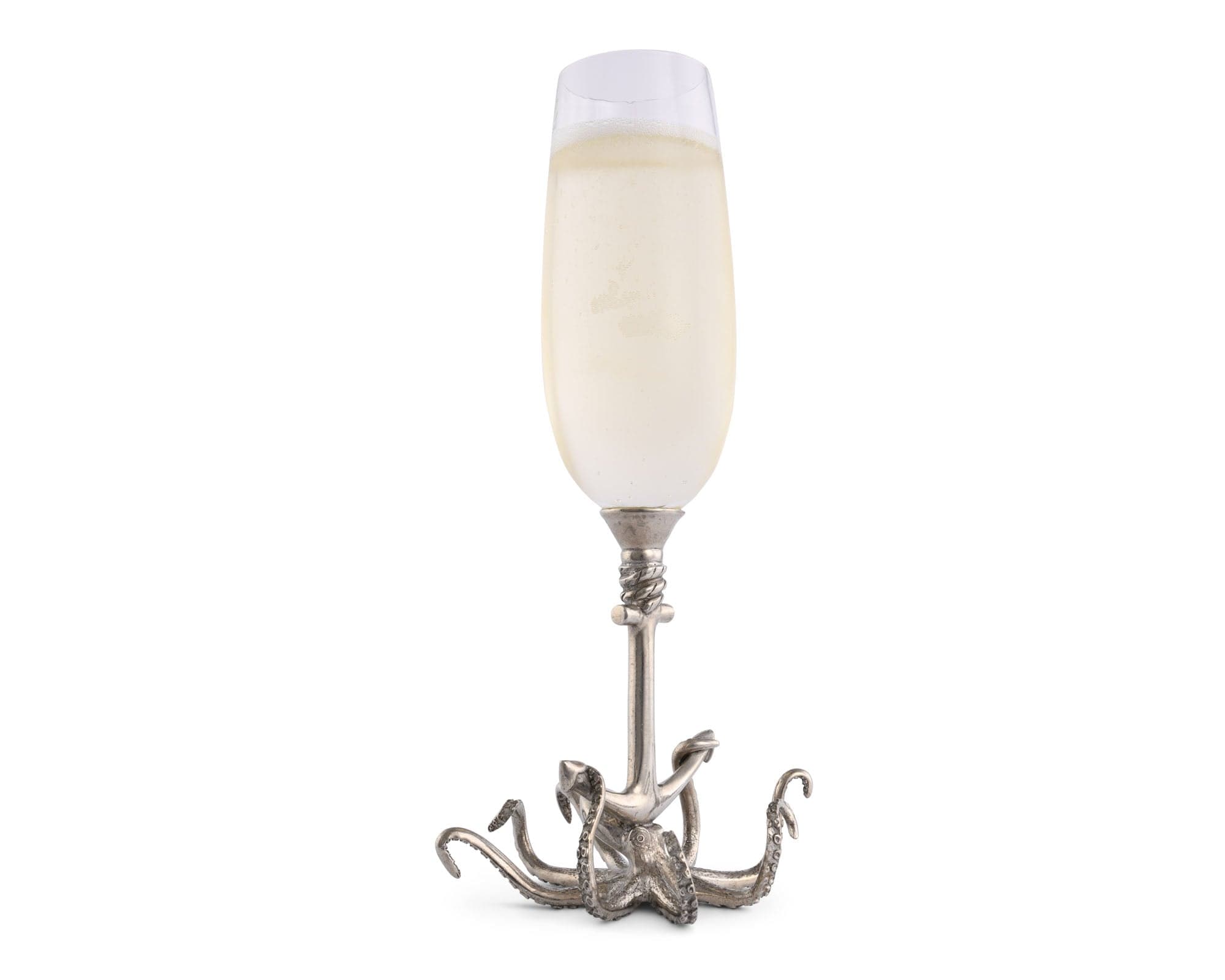 Vagabond House Serveware Vagabond House Octopus Pewter Stem Champagne Flute