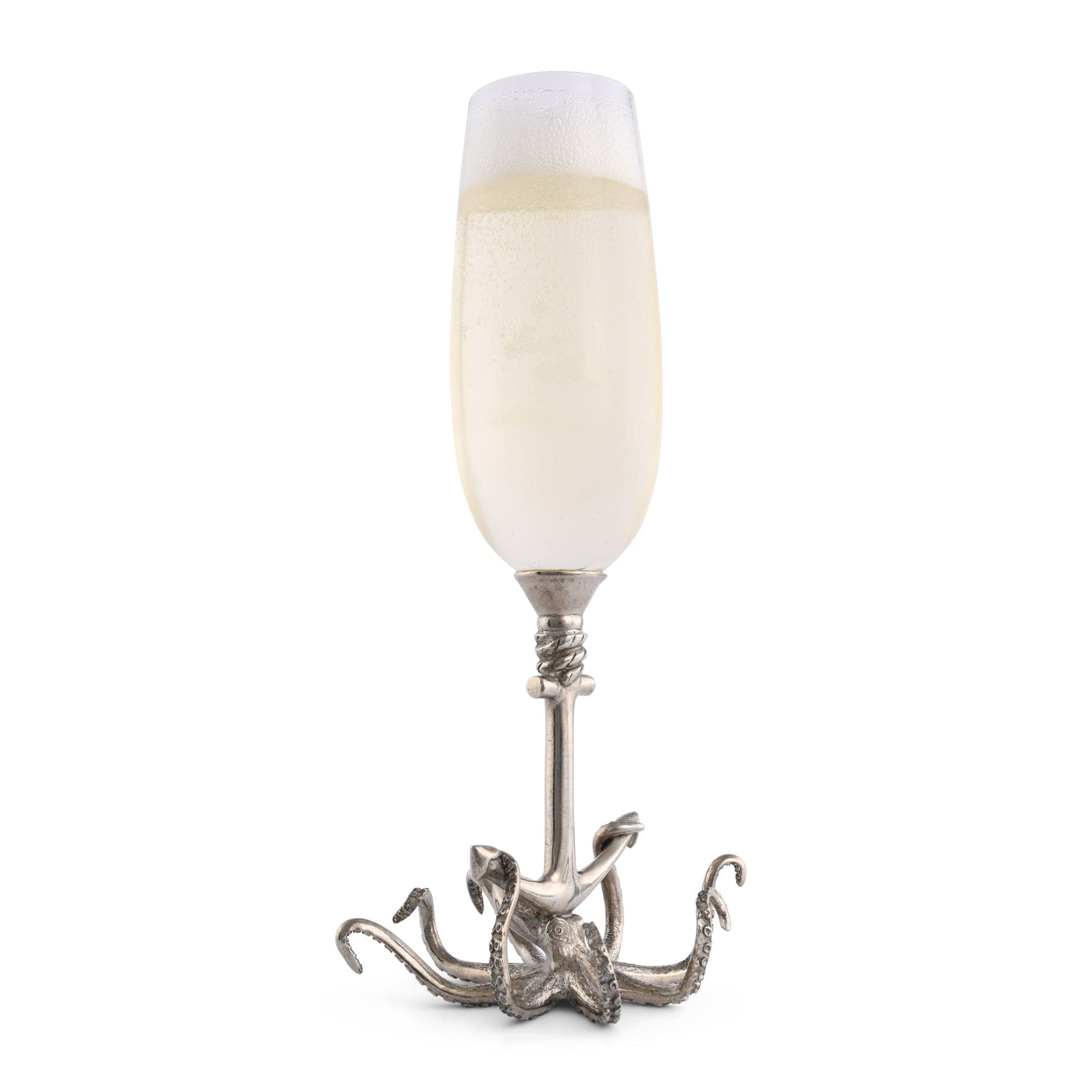Vagabond House Serveware Vagabond House Octopus Pewter Stem Champagne Flute