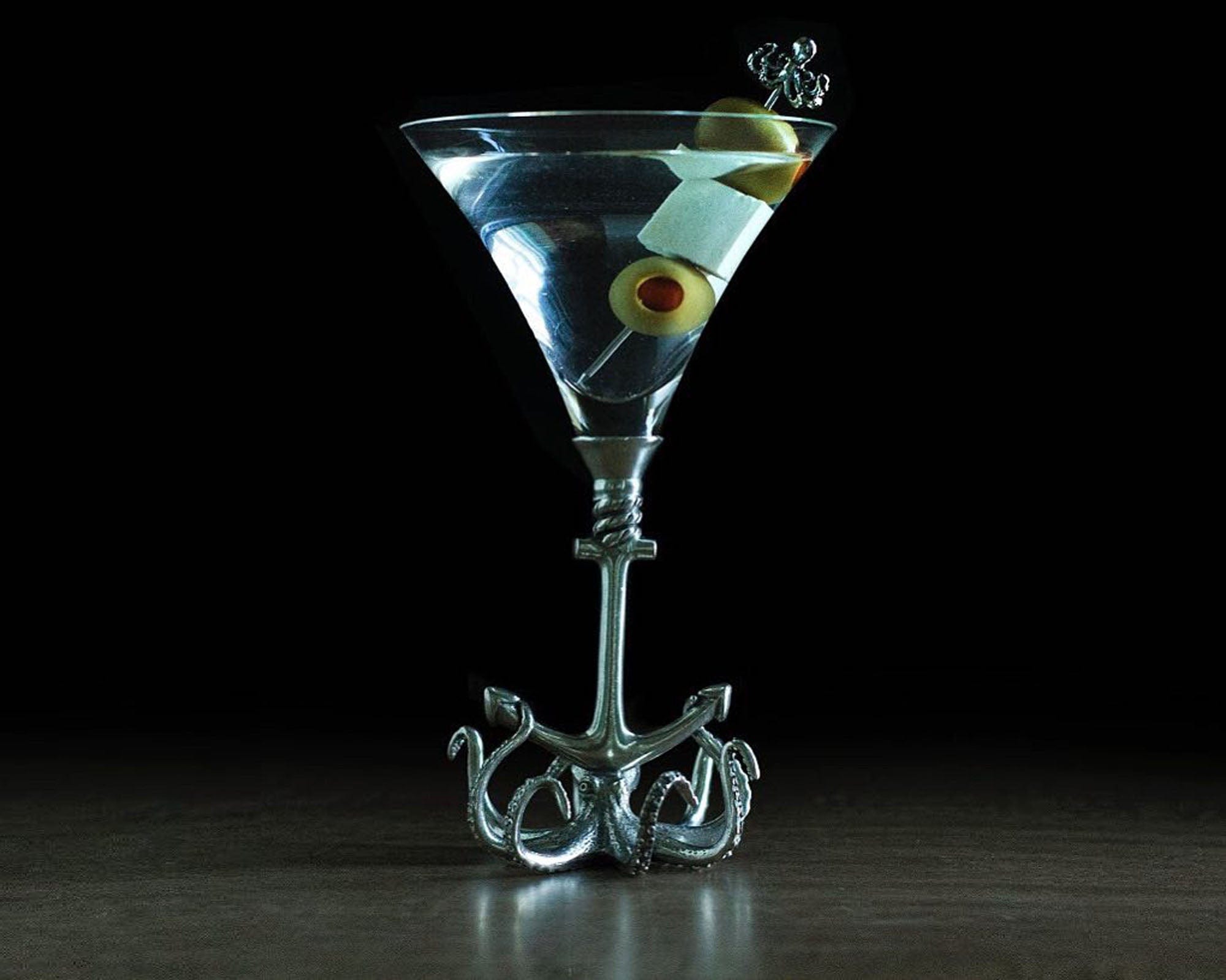 Vagabond House Serveware Vagabond House Octopus Pewter Stem Cocktail Glass