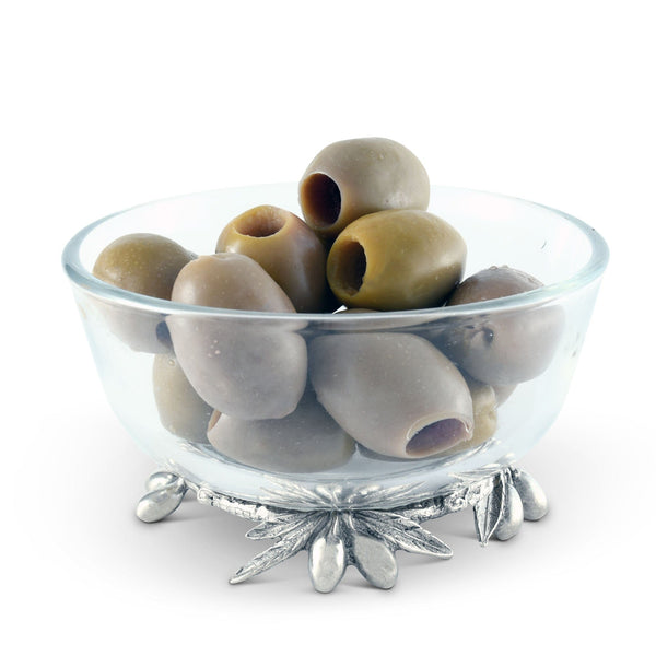 Vagabond House Serveware Vagabond House Olive Grove Glass & Pewter Bowl