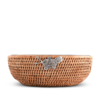 Vagabond House Serveware Vagabond House Orchid  Hand Woven Wicker Natural Rattan Serving Bowl