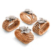 Vagabond House Serveware Vagabond House Orchid Hand Woven Wicker Rattan Napkin Ring - Set of 4