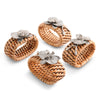 Vagabond House Serveware Vagabond House Orchid Hand Woven Wicker Rattan Napkin Ring - Set of 4