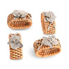 Vagabond House Serveware Vagabond House Orchid Hand Woven Wicker Rattan Napkin Ring - Set of 4