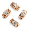 Vagabond House Serveware Vagabond House Orchid Hand Woven Wicker Rattan Napkin Ring - Set of 4