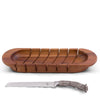 Vagabond House Serveware Vagabond House Oval Bread Board with Antler Knife