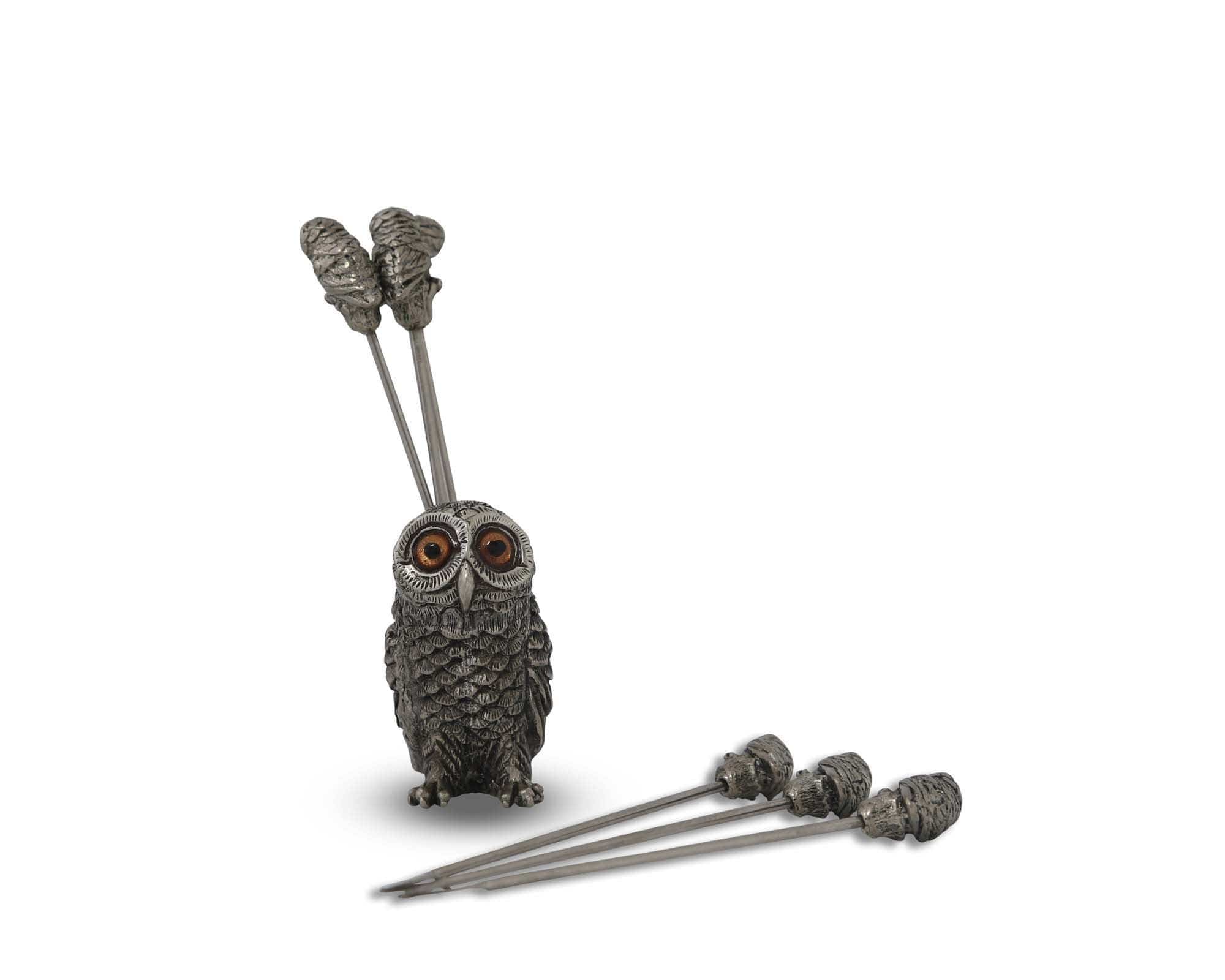 Vagabond House Serveware Vagabond House Owl Cheese Pick Set