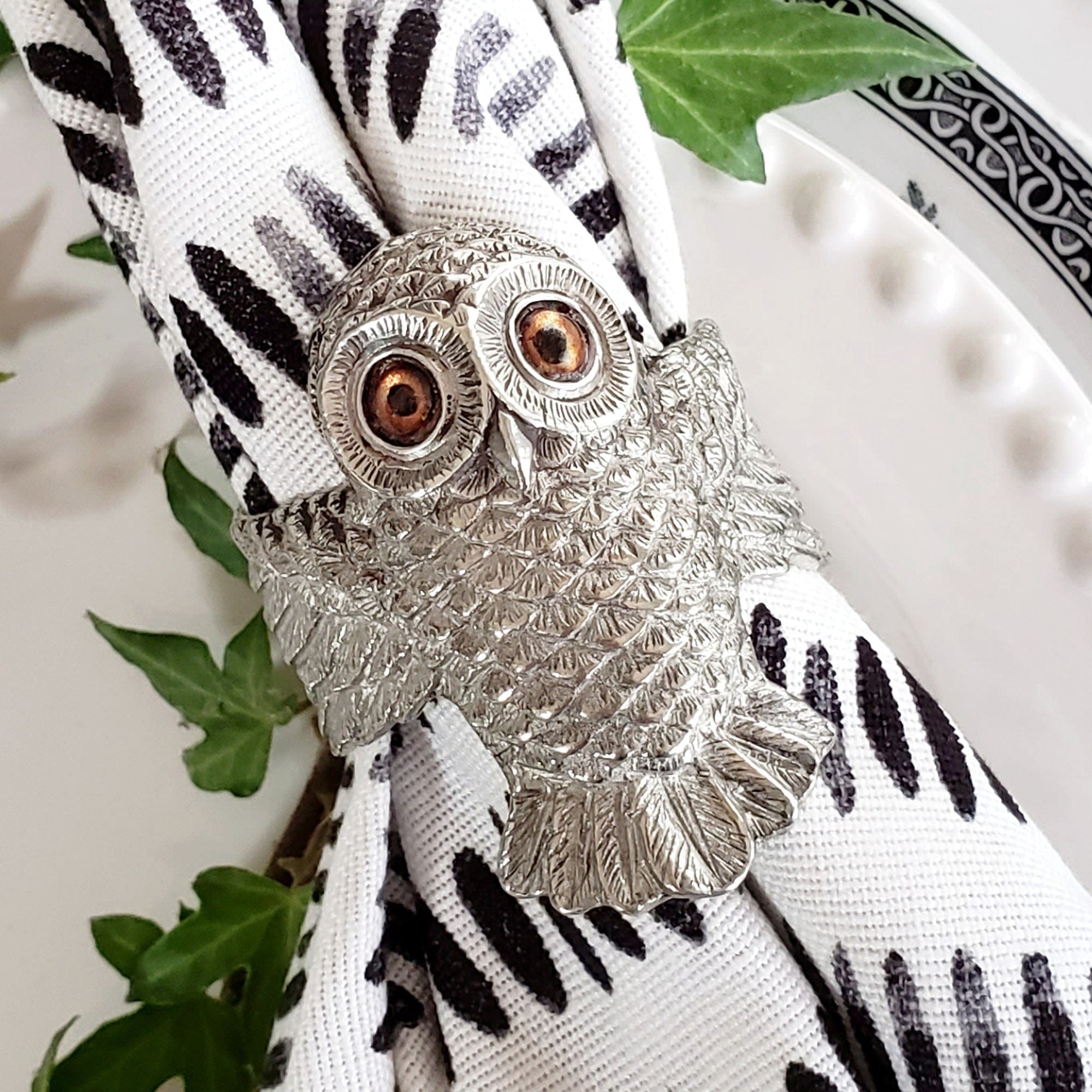 Vagabond House Serveware Vagabond House Owl Napkin Ring