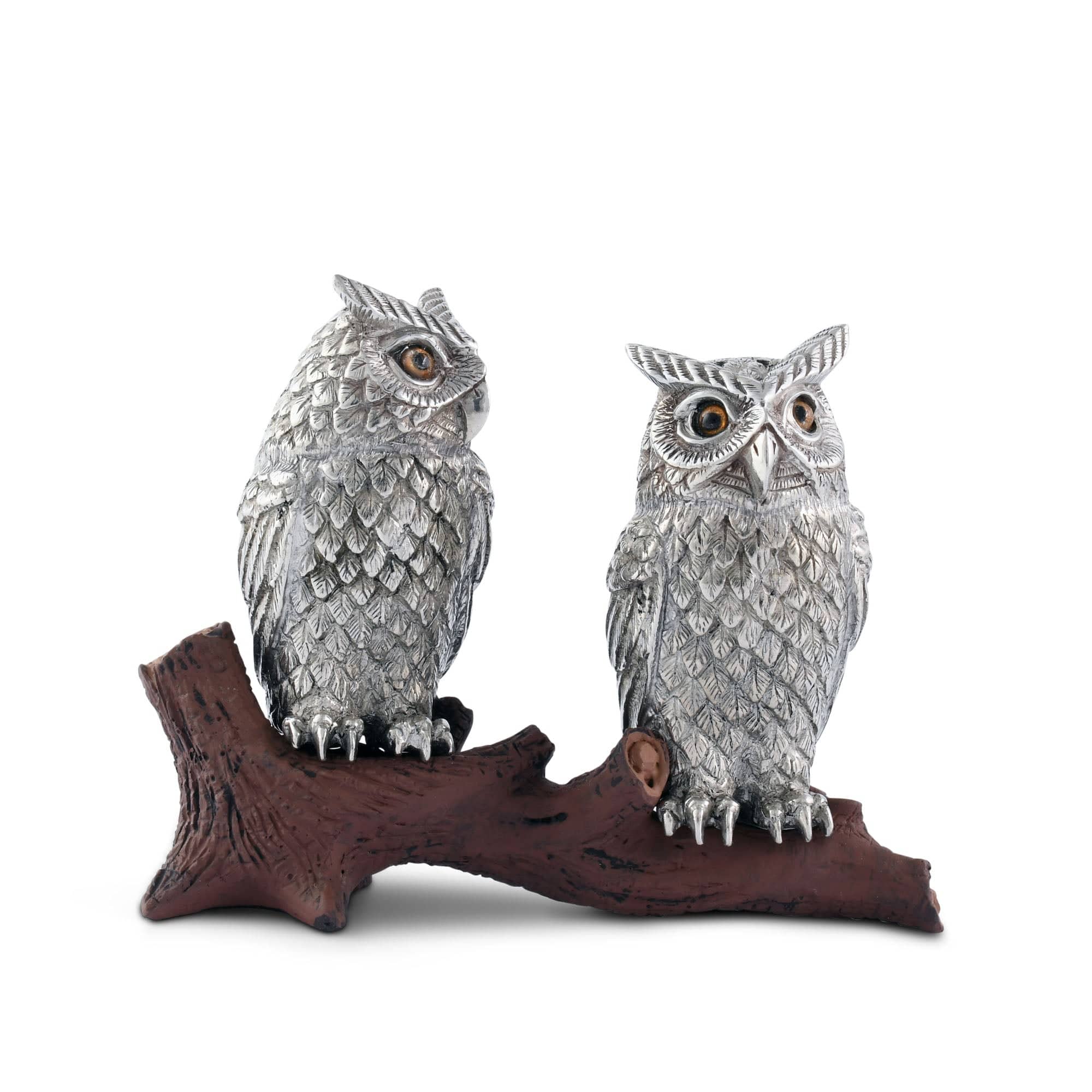 Vagabond House Serveware Vagabond House Owl on Log Salt and Pepper Shaker