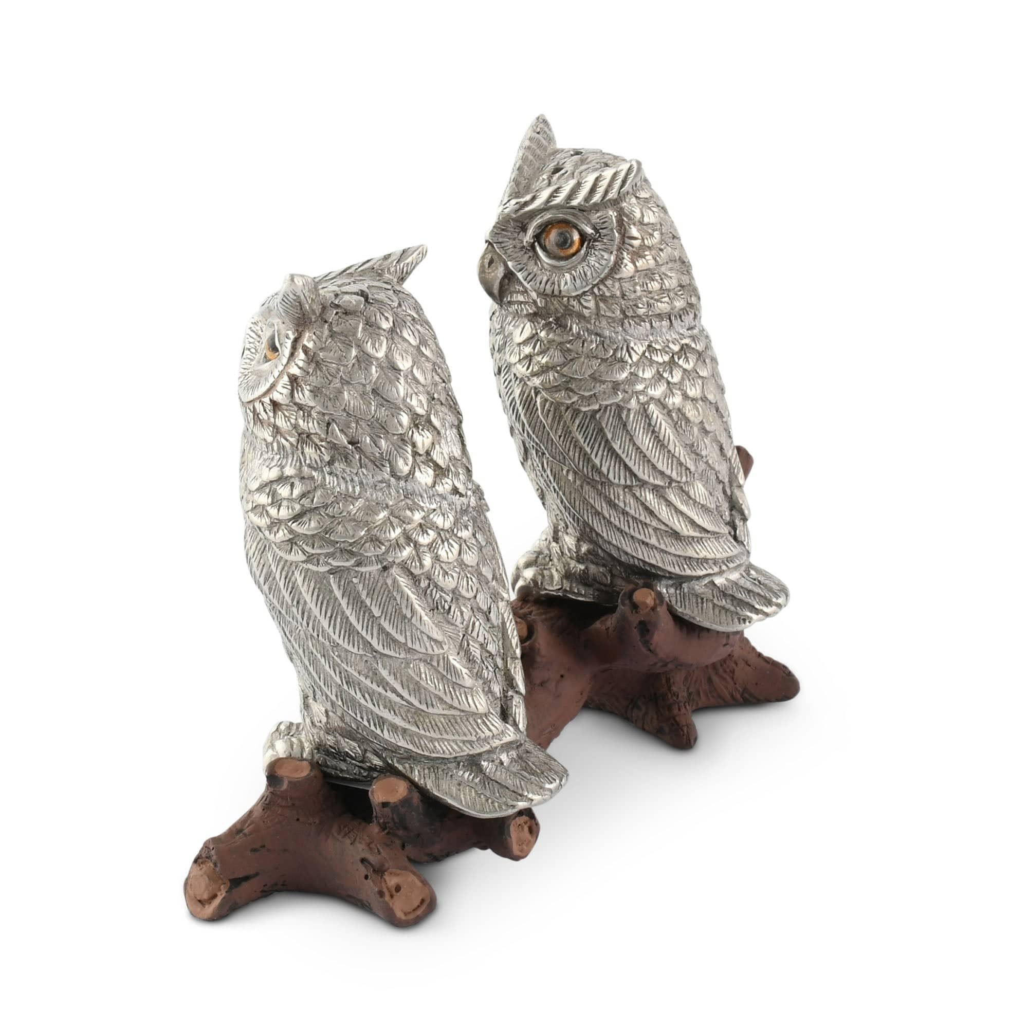 Vagabond House Serveware Vagabond House Owl on Log Salt and Pepper Shaker