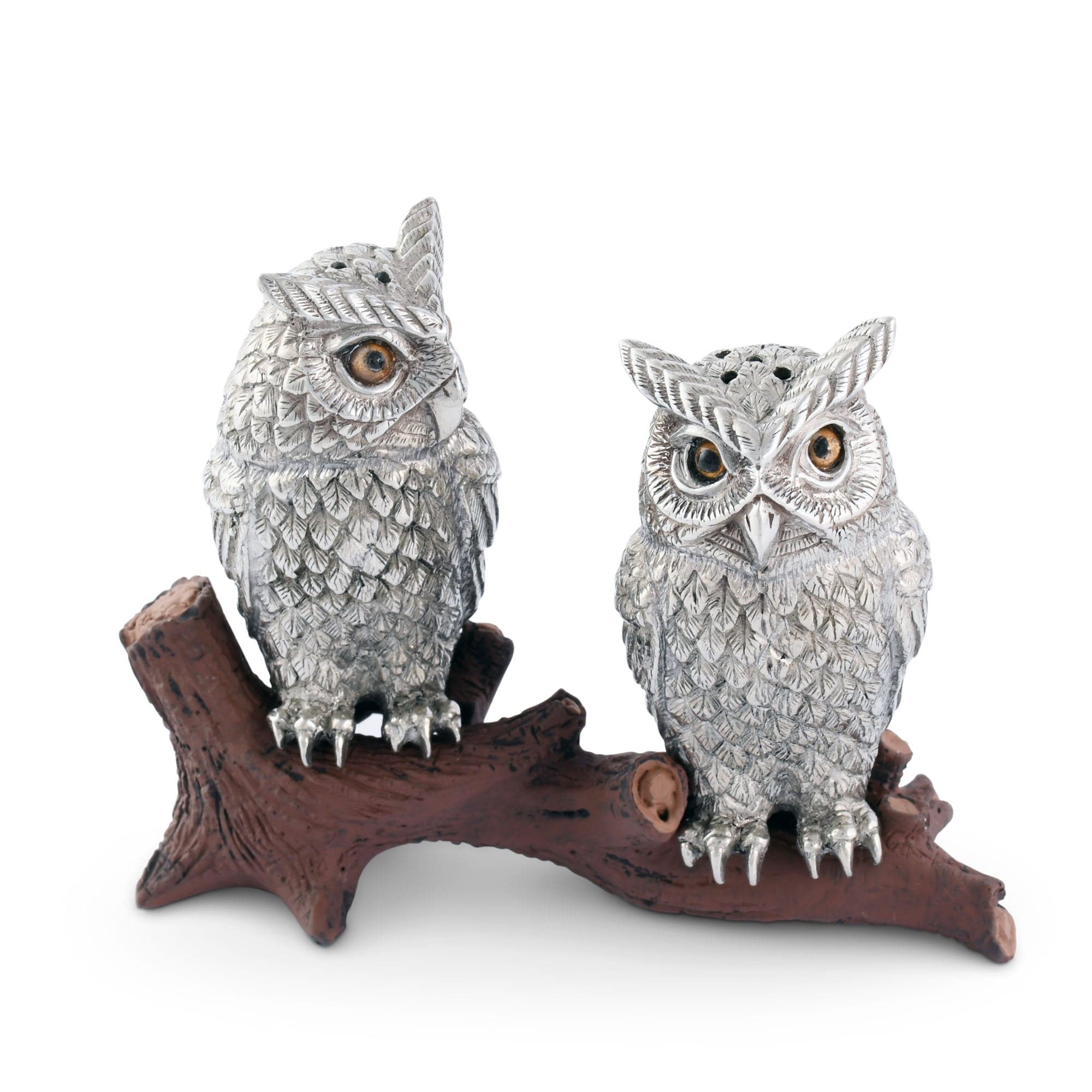 Vagabond House Serveware Vagabond House Owl on Log Salt and Pepper Shaker