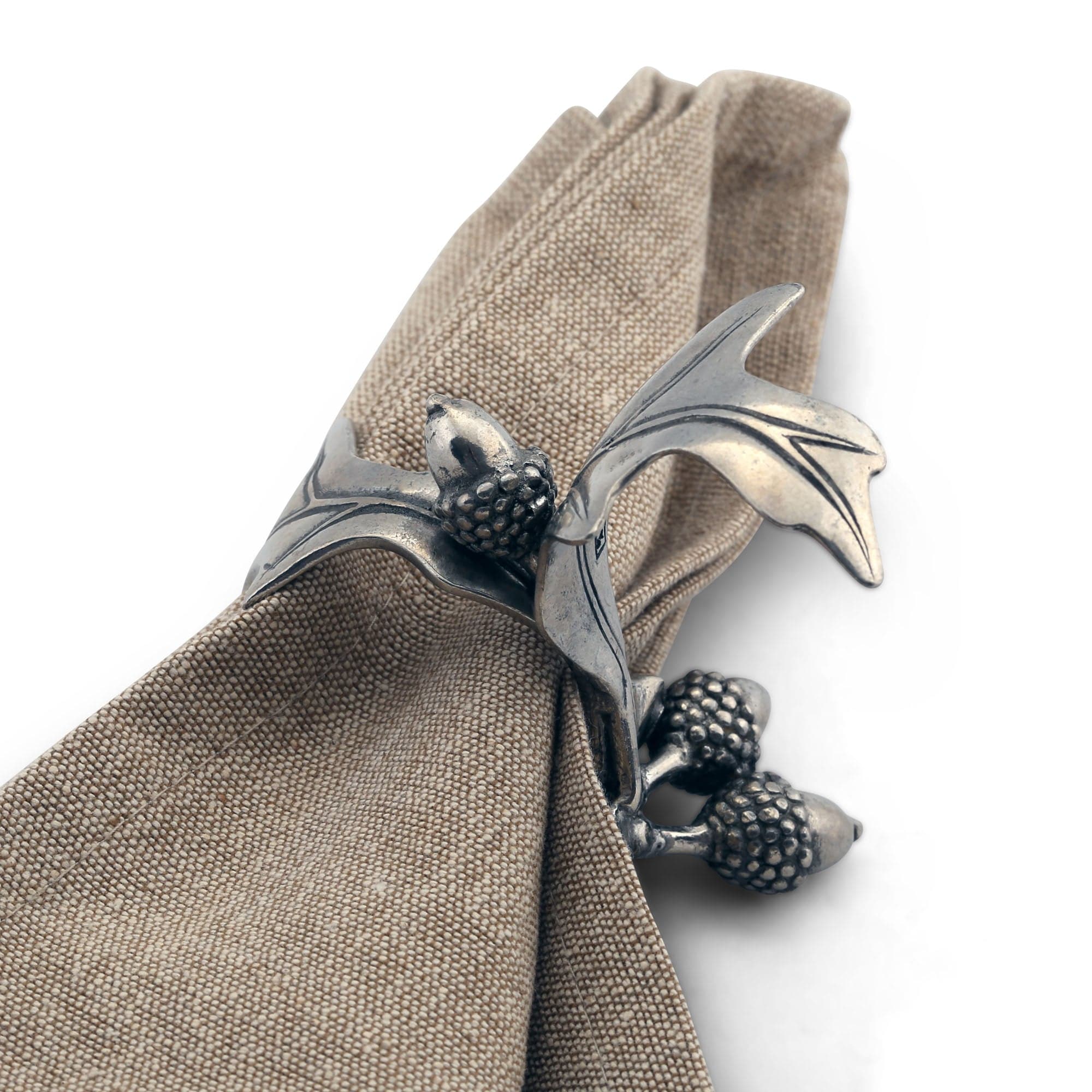 Vagabond House Giftware Vagabond House Pewter Acorn & Oak Leaf Napkin Ring