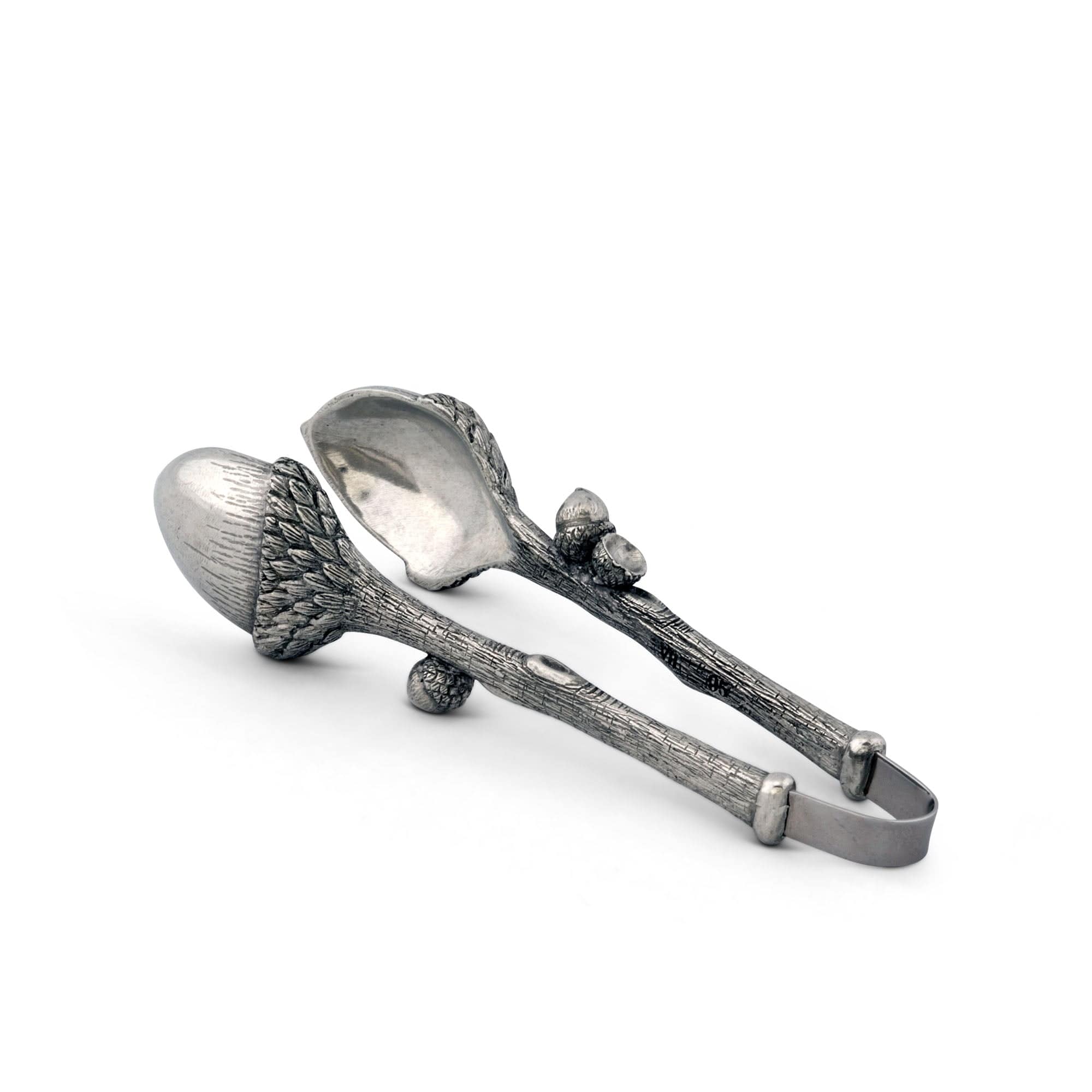 Vagabond House Serveware Vagabond House Pewter Acorn Pattern Nut / Sugar Tongs