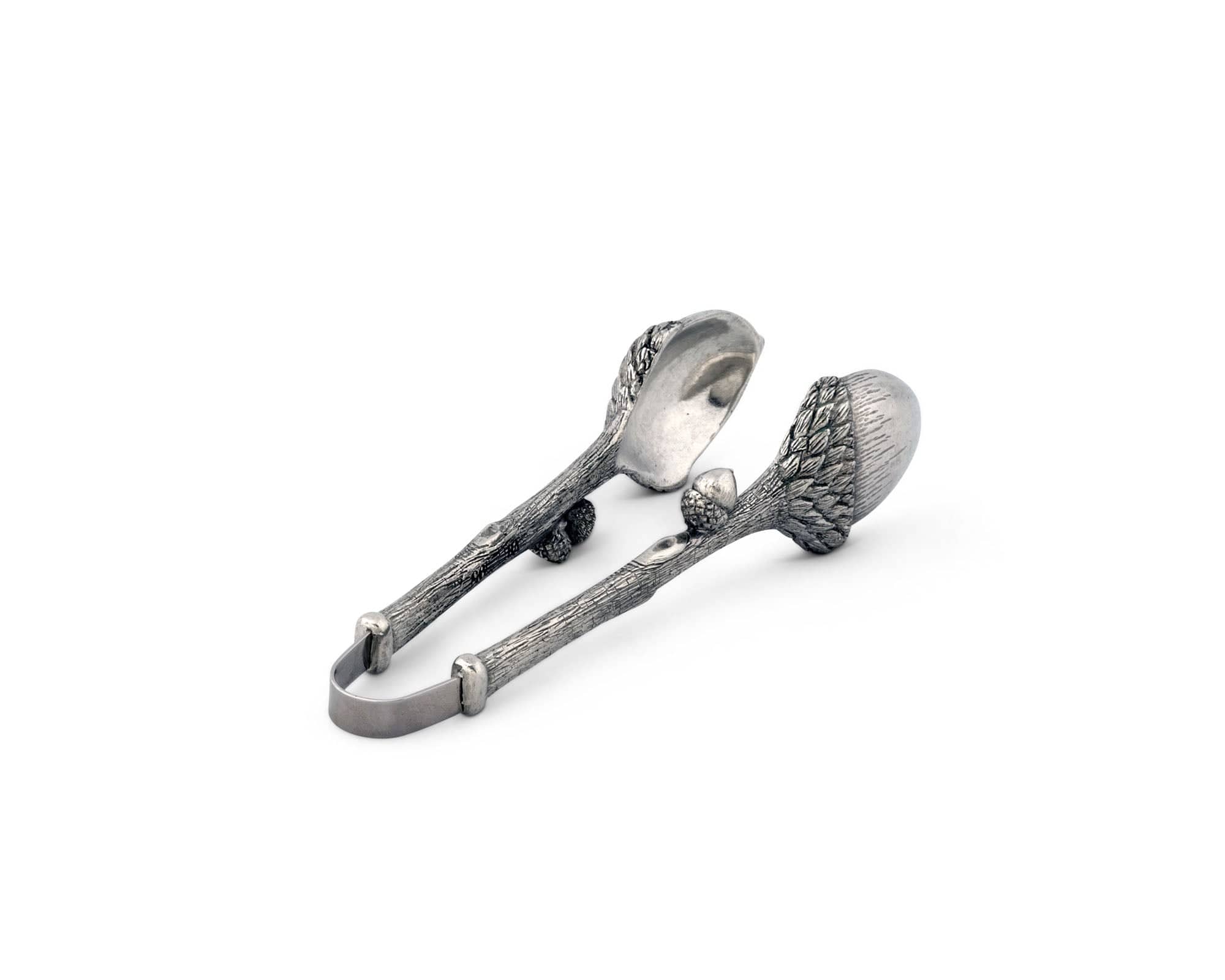 Vagabond House Serveware Vagabond House Pewter Acorn Pattern Nut / Sugar Tongs