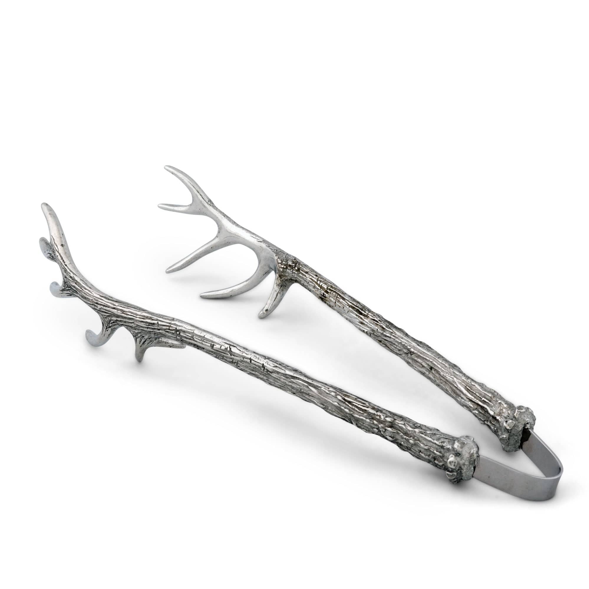 Vagabond House Serveware Vagabond House Pewter Antler Pattern Ice / Bread Tongs