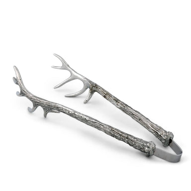 Vagabond House Serveware Vagabond House Pewter Antler Pattern Ice / Bread Tongs