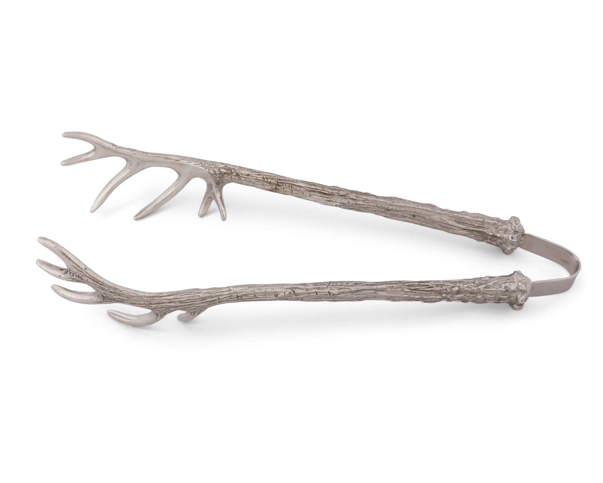 Vagabond House Serveware Vagabond House Pewter Antler Pattern Ice / Bread Tongs