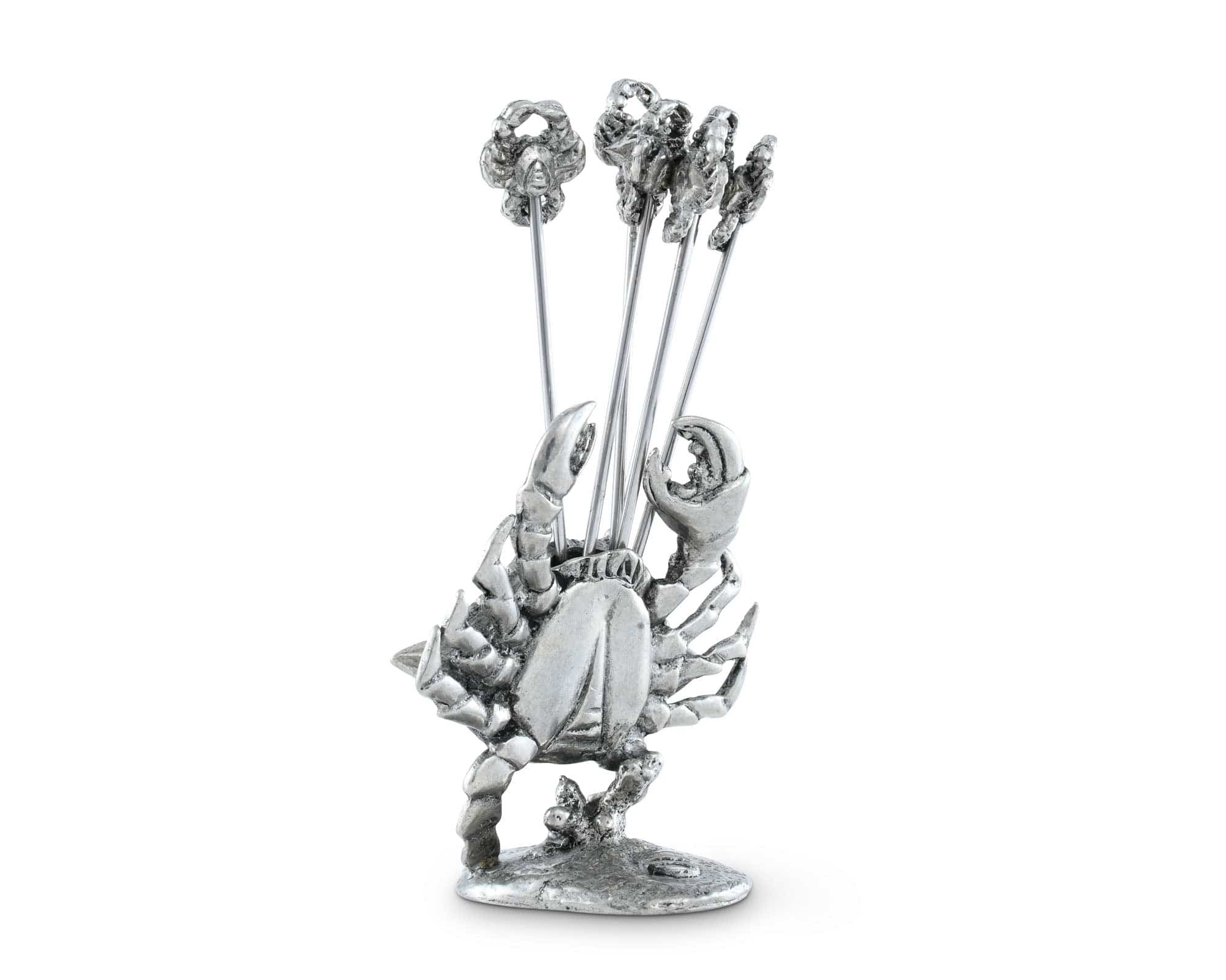 Vagabond House Serveware Vagabond House Pewter Blue Crab Cheese Pick Set