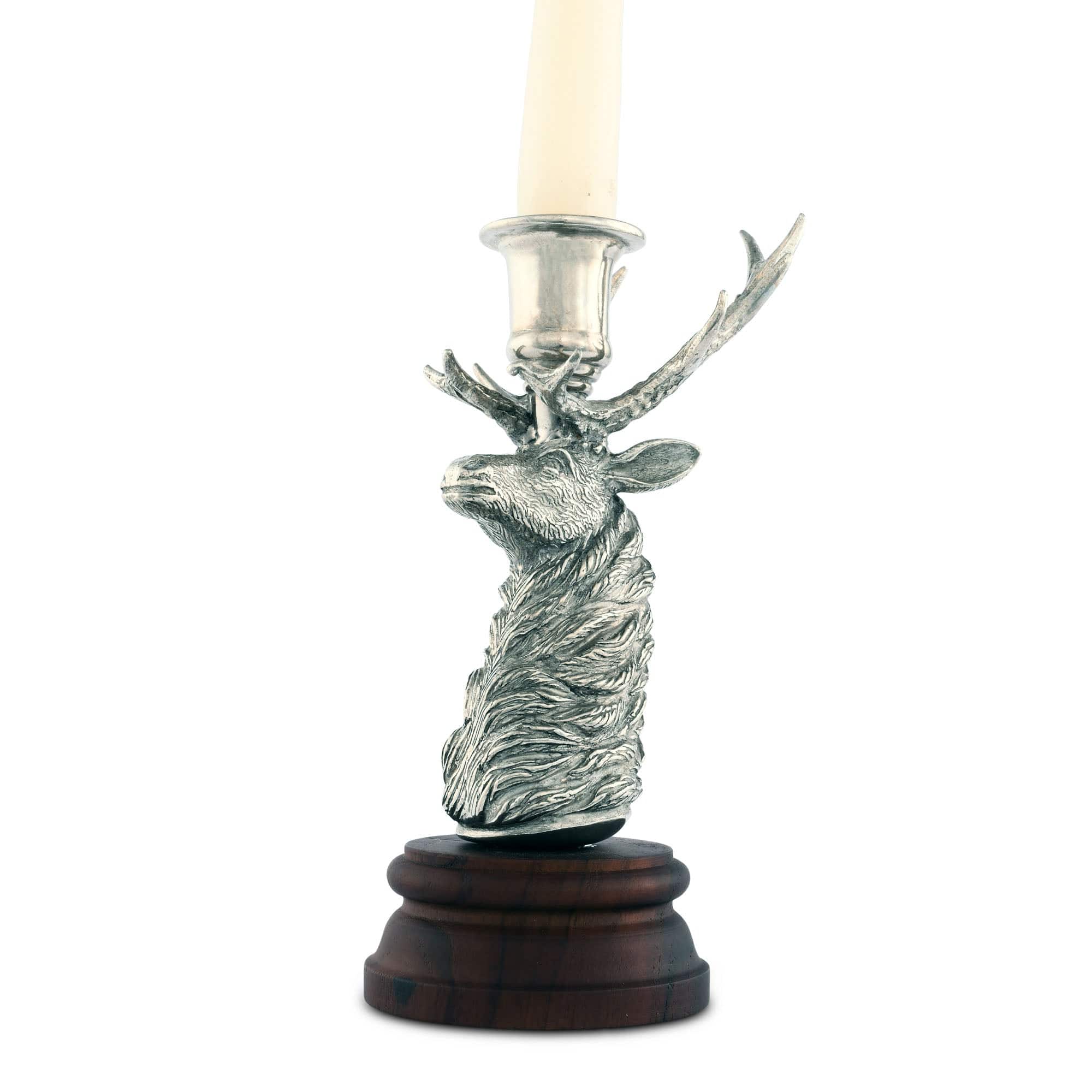 Vagabond House Giftware Vagabond House Pewter Elk 1 Taper Candlestick