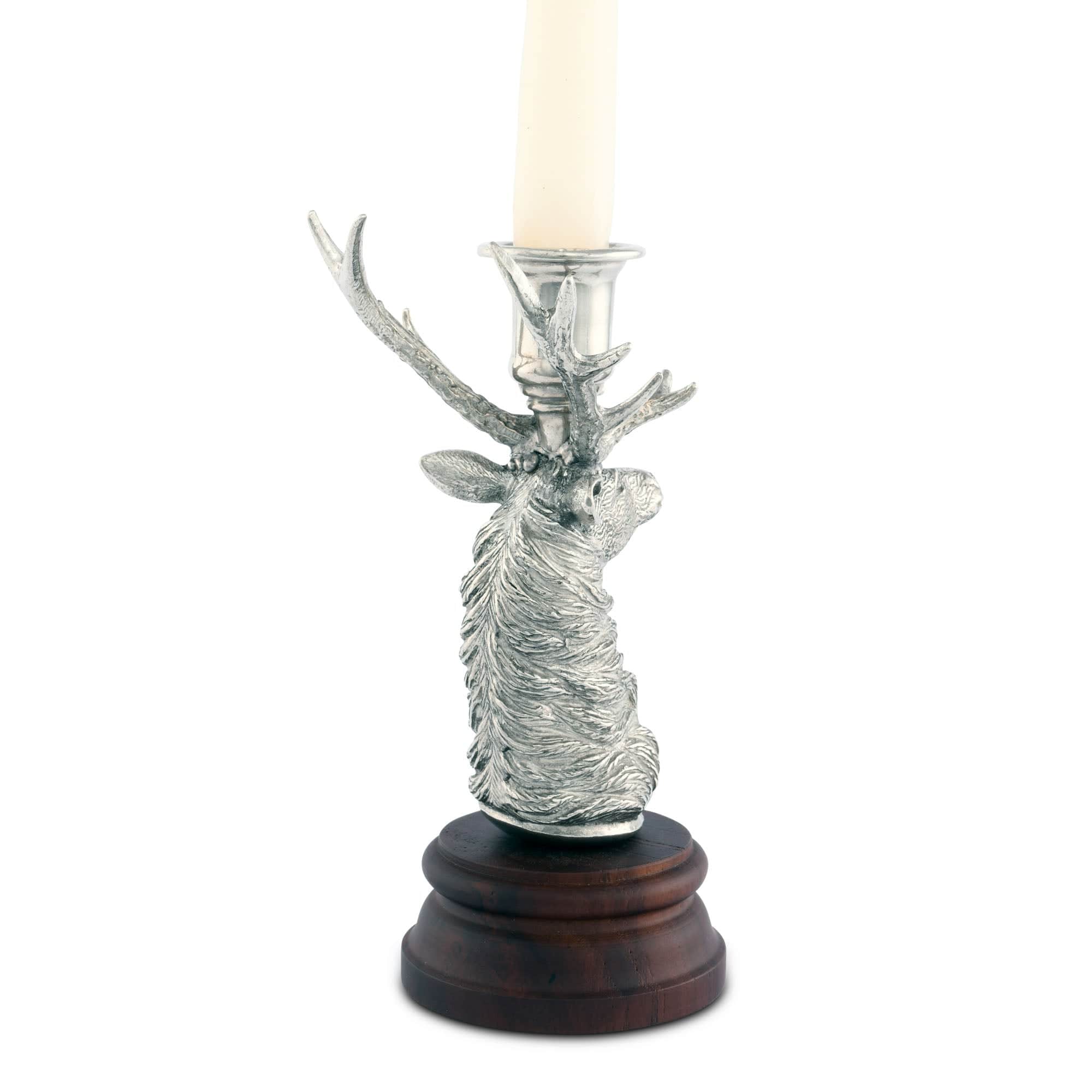 Vagabond House Giftware Vagabond House Pewter Elk 1 Taper Candlestick