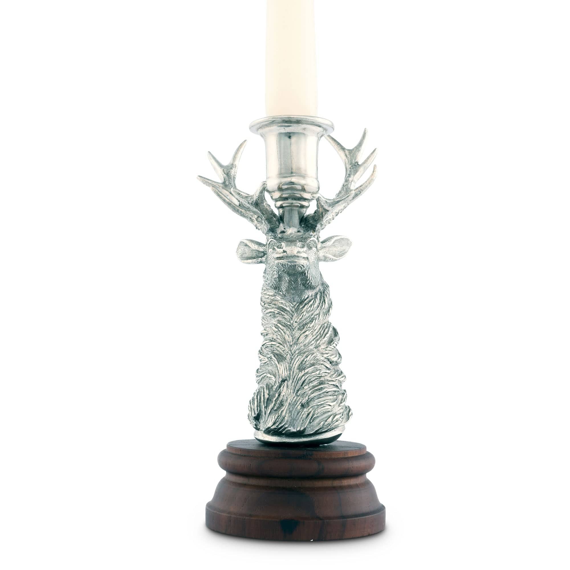 Vagabond House Giftware Vagabond House Pewter Elk 1 Taper Candlestick
