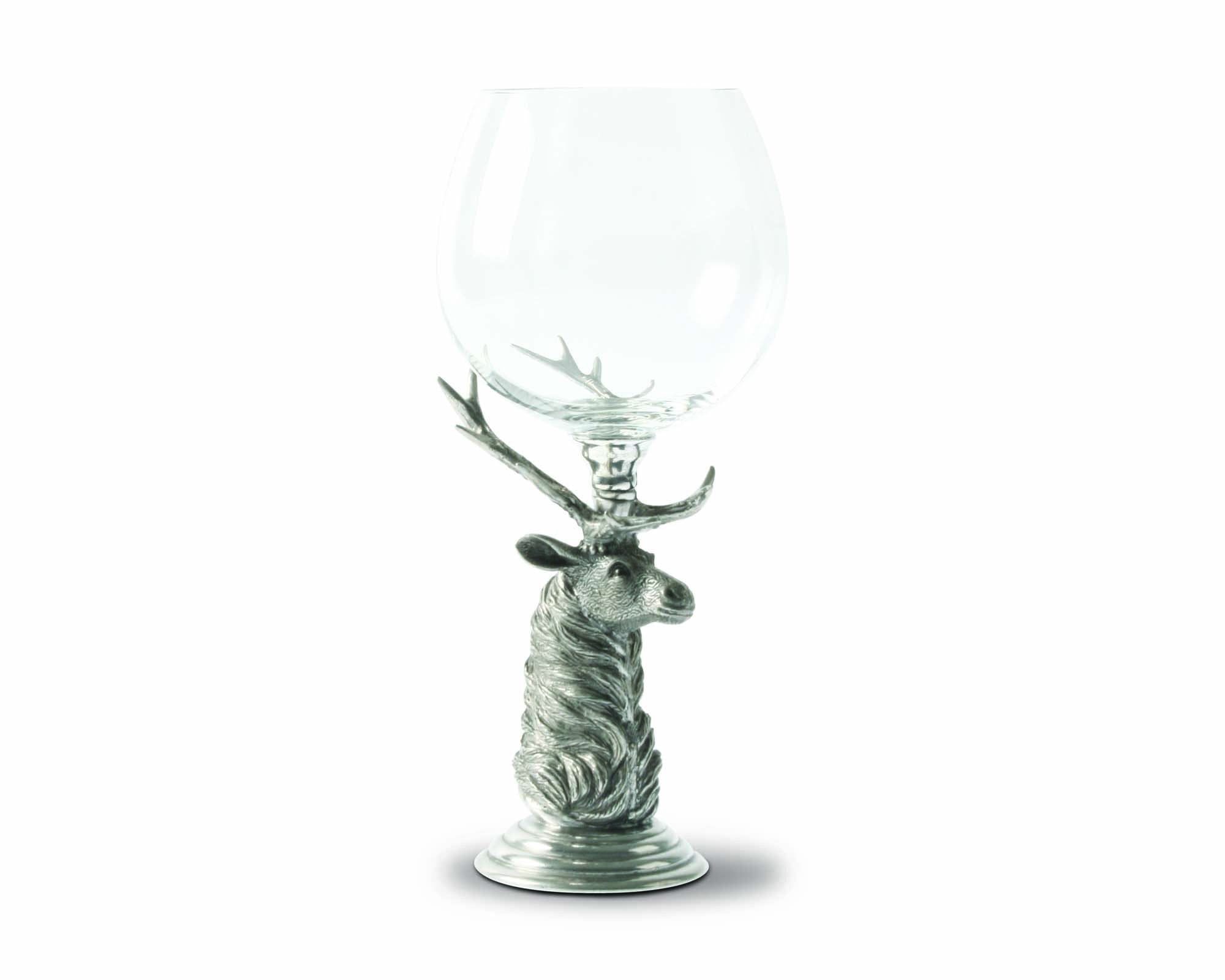Vagabond House Serveware Vagabond House Pewter Elk Stemware Bordeaux Glass - 9.75" H 21 oz.
