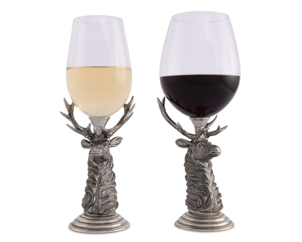 Vagabond House Serveware Vagabond House Pewter Elk Stemware Bordeaux Glass - 9.75" H 21 oz.