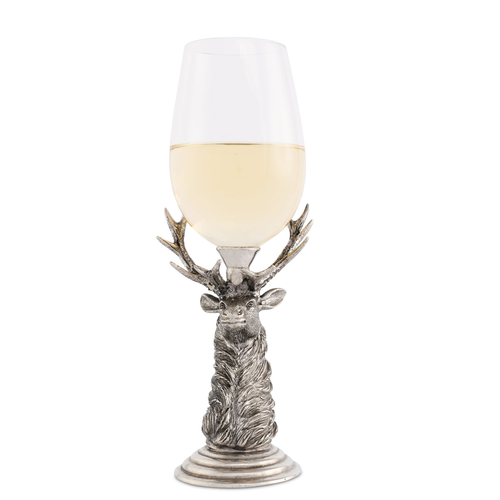 Vagabond House Serveware Vagabond House Pewter Elk Stemware White - 9.5 H" 12.25 oz.