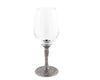 Vagabond House Serveware Vagabond House Pewter Faux Bois Wine Glasses White