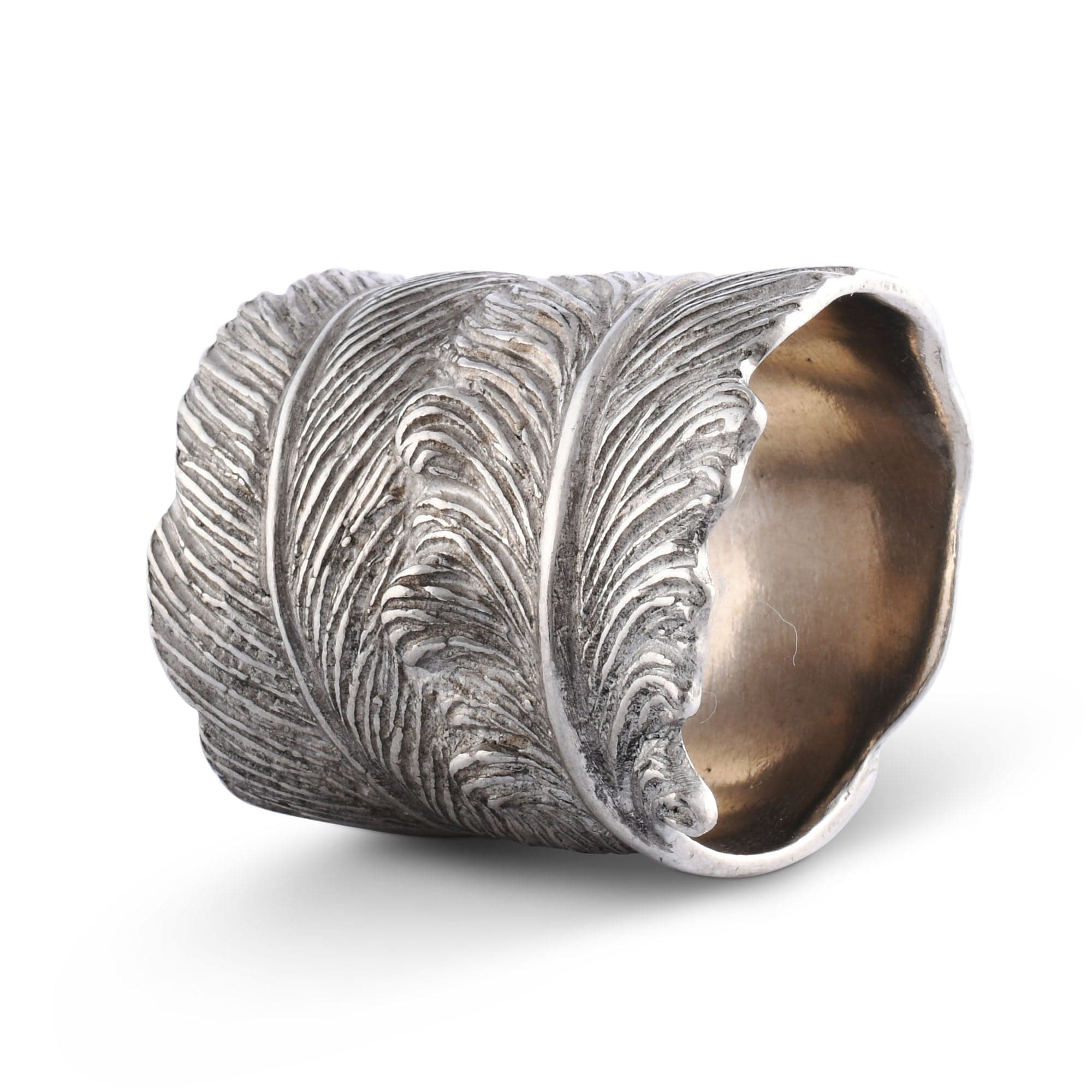 Vagabond House Serveware Vagabond House Pewter Feather Napkin Ring