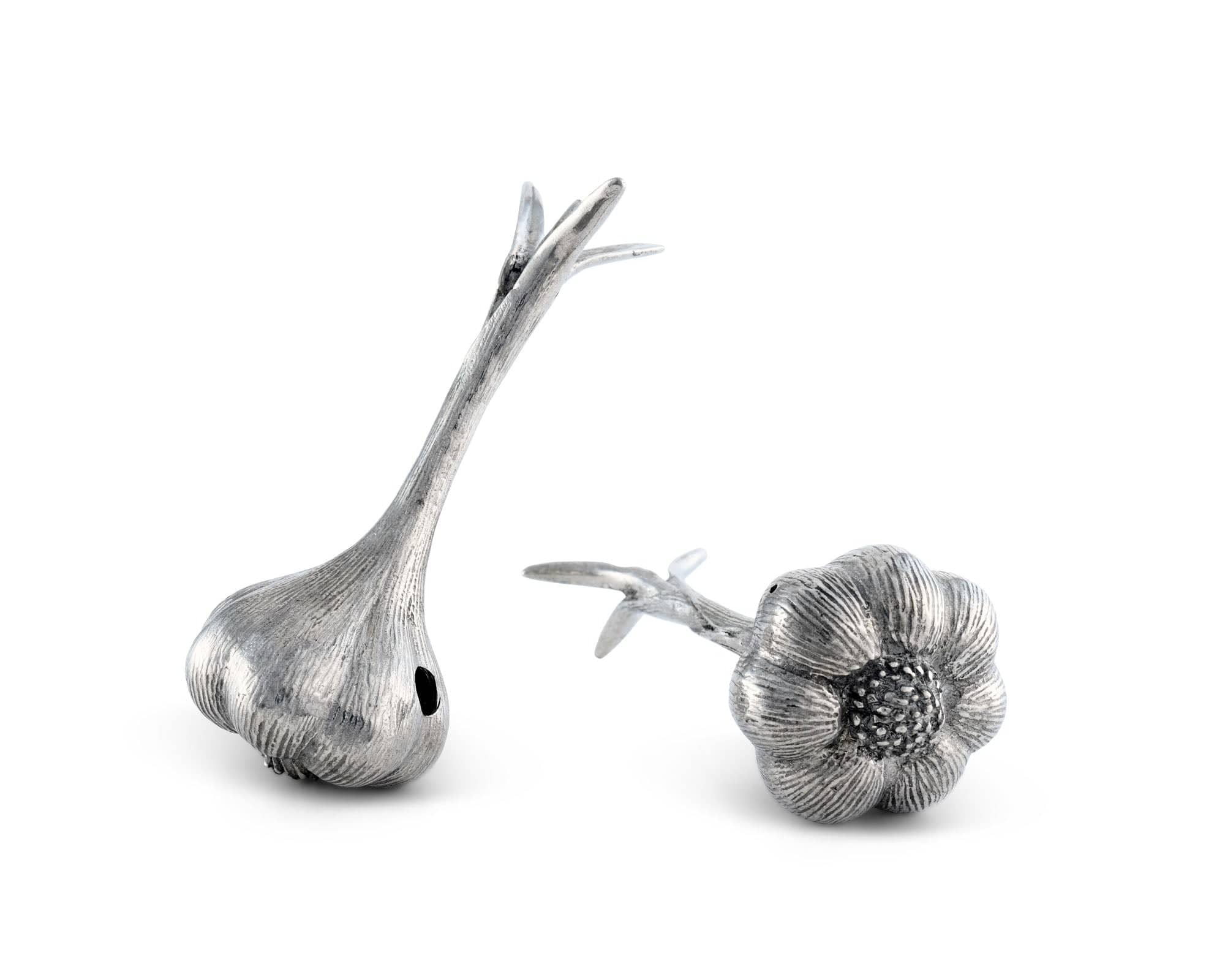 Vagabond House Serveware Vagabond House Pewter Garlic Salt & Pepper Set