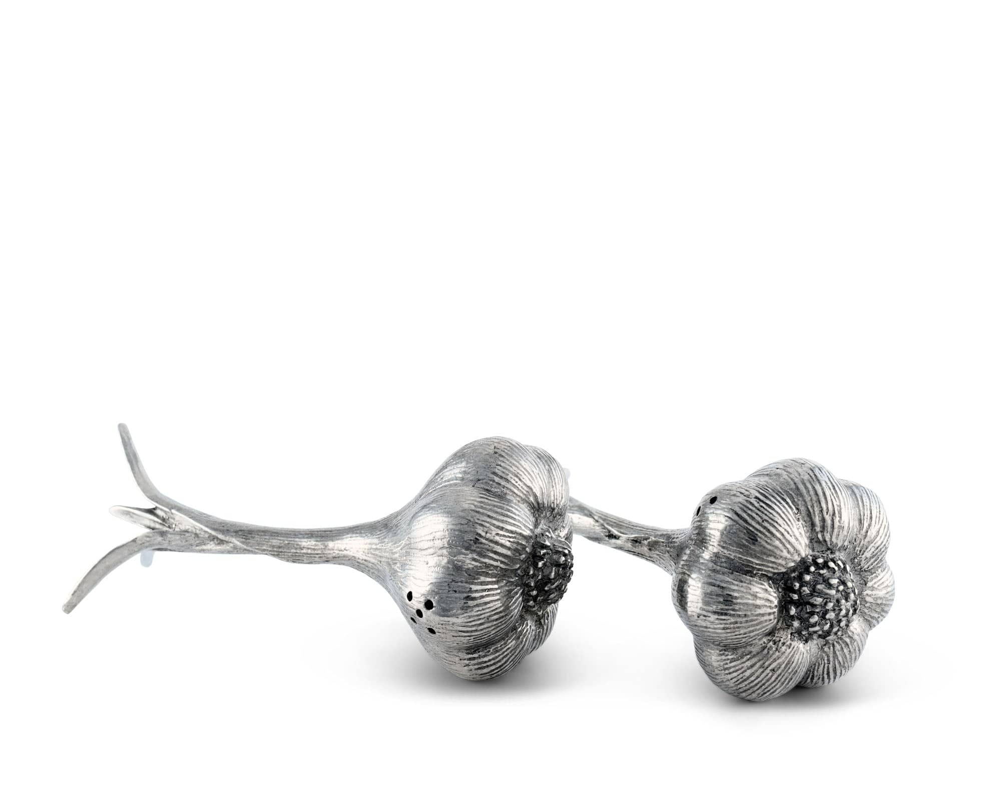 Vagabond House Serveware Vagabond House Pewter Garlic Salt & Pepper Set