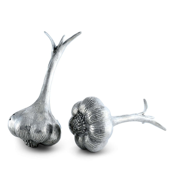 Vagabond House Serveware Vagabond House Pewter Garlic Salt & Pepper Set