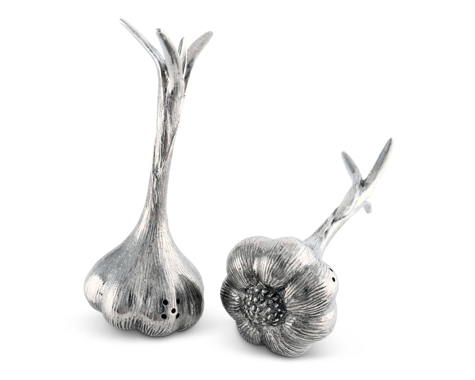 Vagabond House Serveware Vagabond House Pewter Garlic Salt & Pepper Set