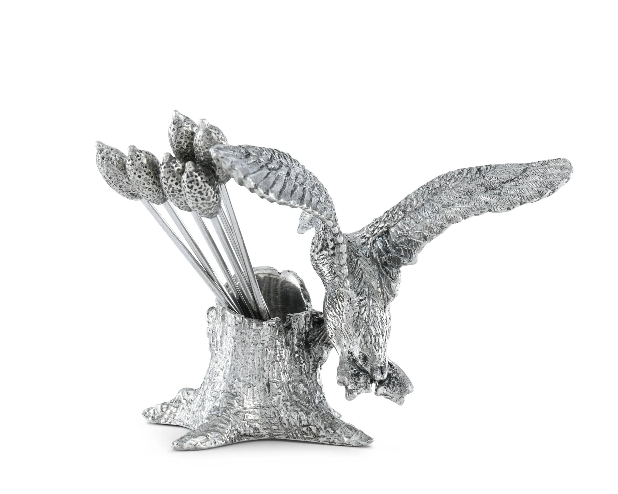 Vagabond House Serveware Vagabond House Pewter Mallard Duck Cheese Pick Set