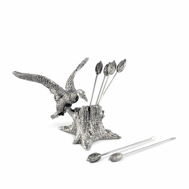 Vagabond House Serveware Vagabond House Pewter Mallard Duck Cheese Pick Set