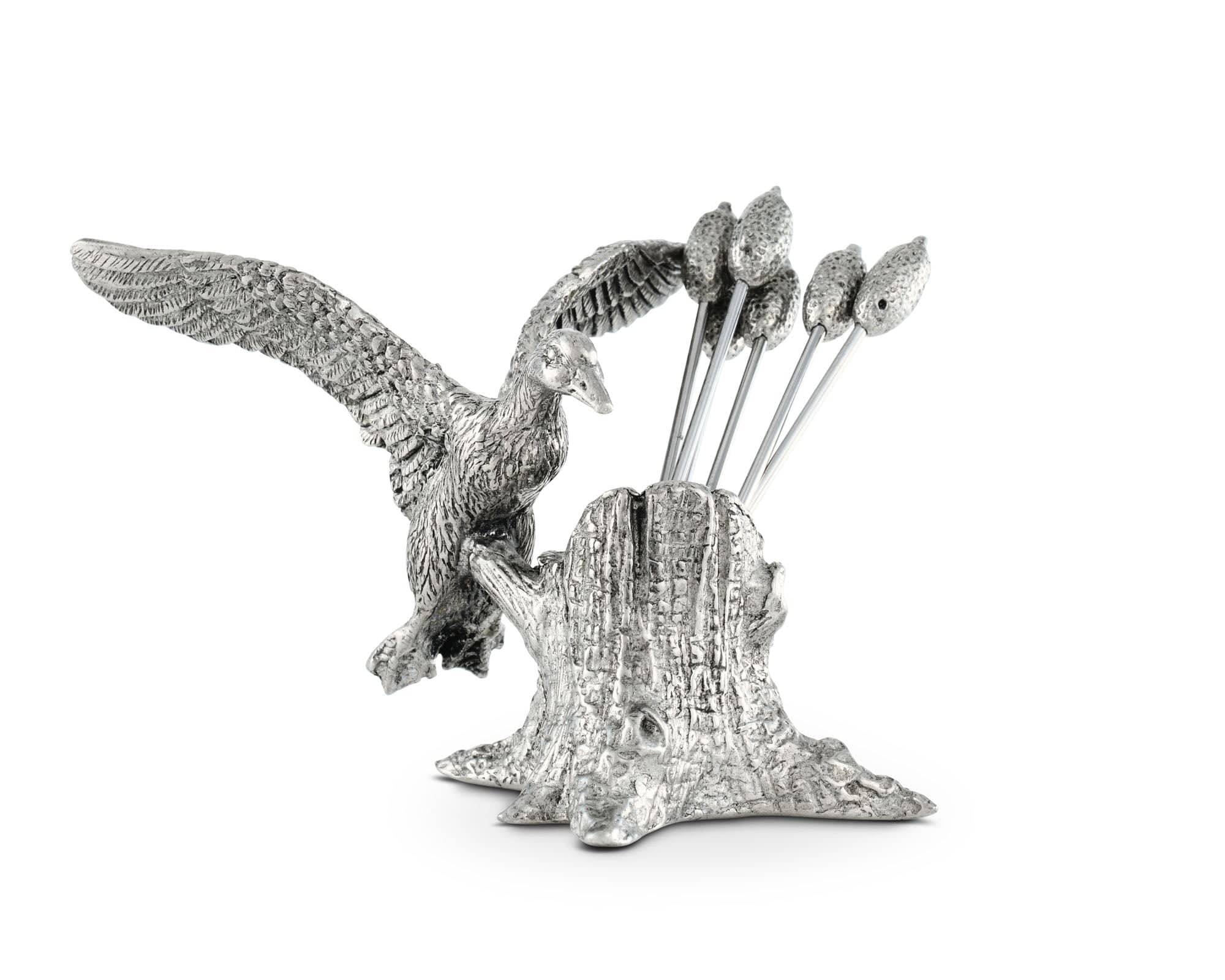 Vagabond House Serveware Vagabond House Pewter Mallard Duck Cheese Pick Set