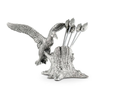Vagabond House Serveware Vagabond House Pewter Mallard Duck Cheese Pick Set